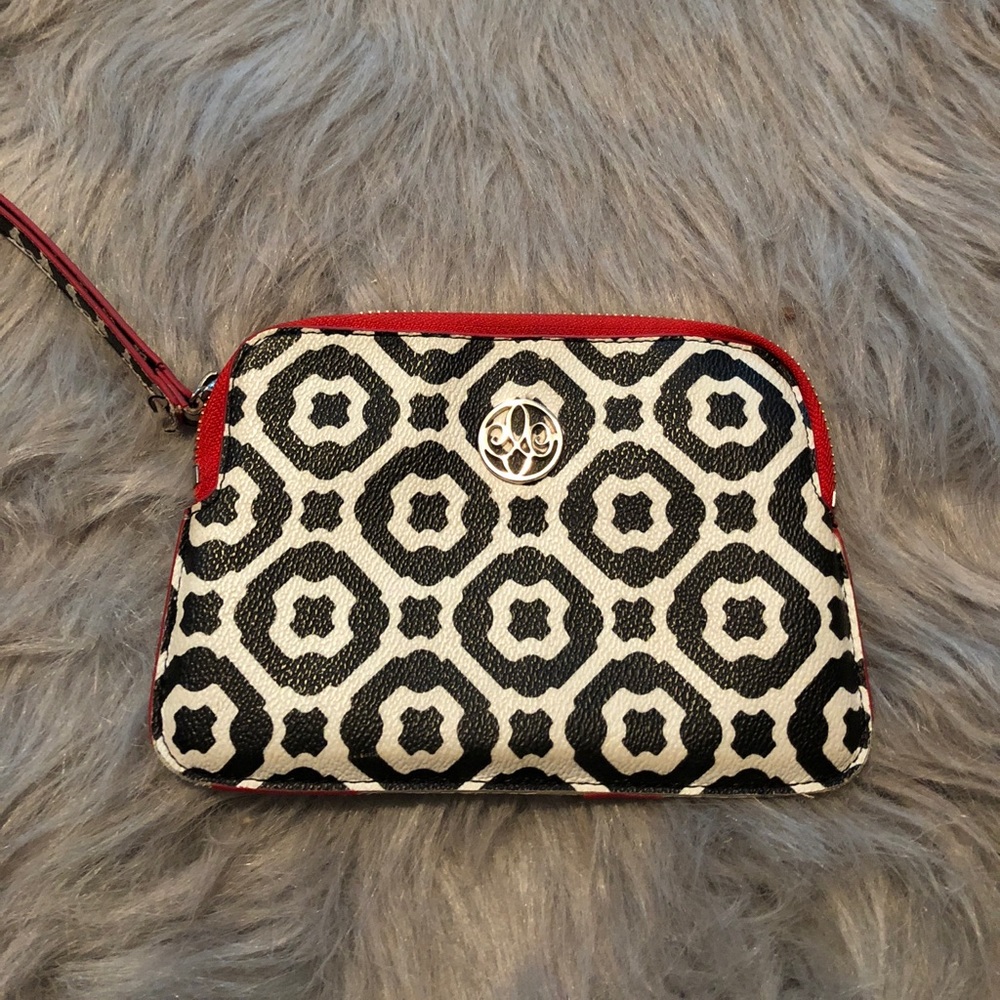 Red, white and black wristlet